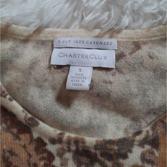 Charter Club Cashmere Paisley Sweater - Picture 3 of 8